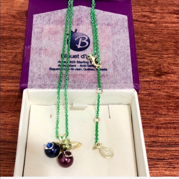 Bleuet d’art Jewelry - 100% Sterling Silver Necklace Triple Blueberry